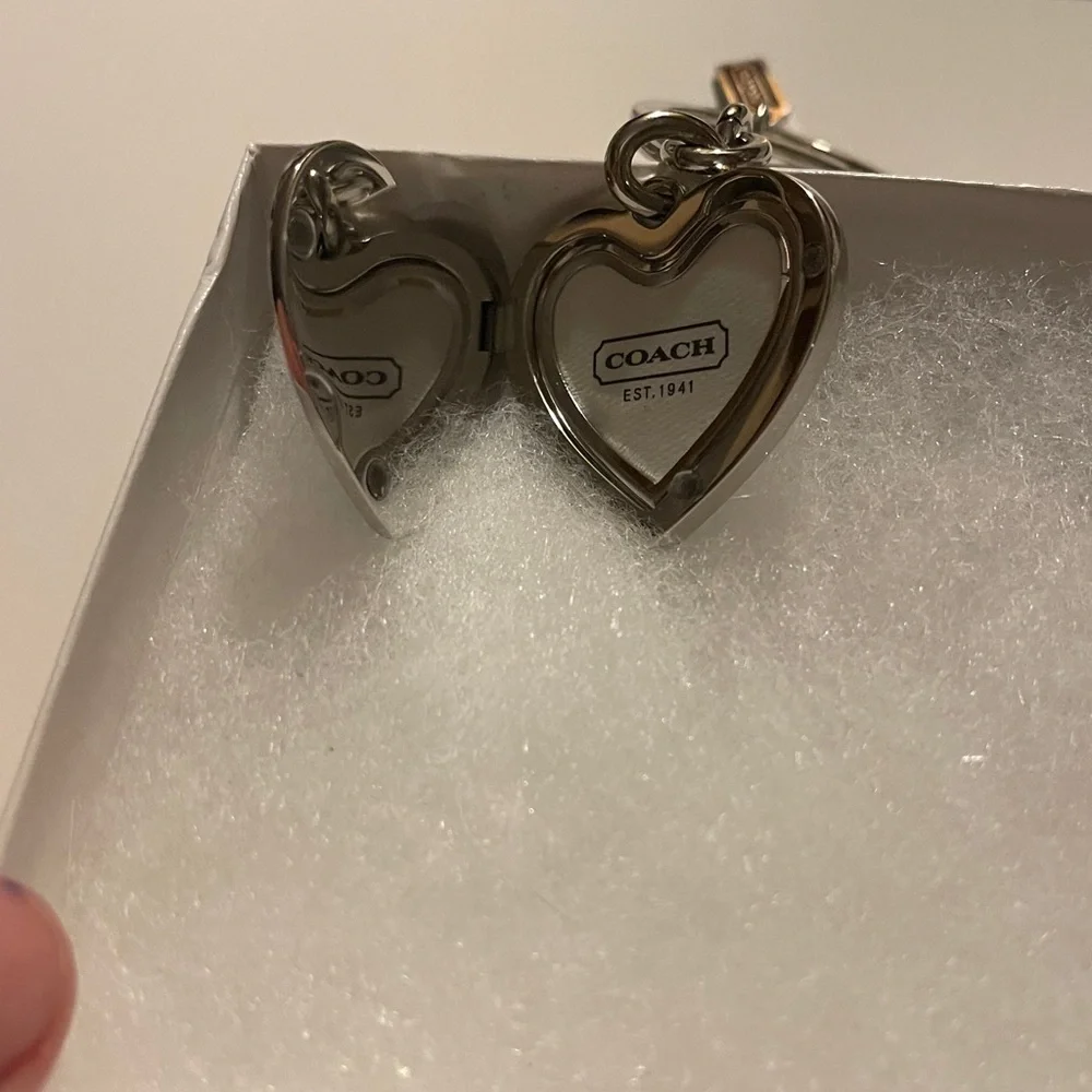 Coach Brown Heart Keychain and Pen Set